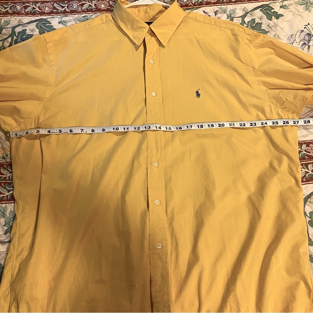 Ralph Lauren Botton Down men’s long sleeve yellow shirt size XL - Picture 8 of 9